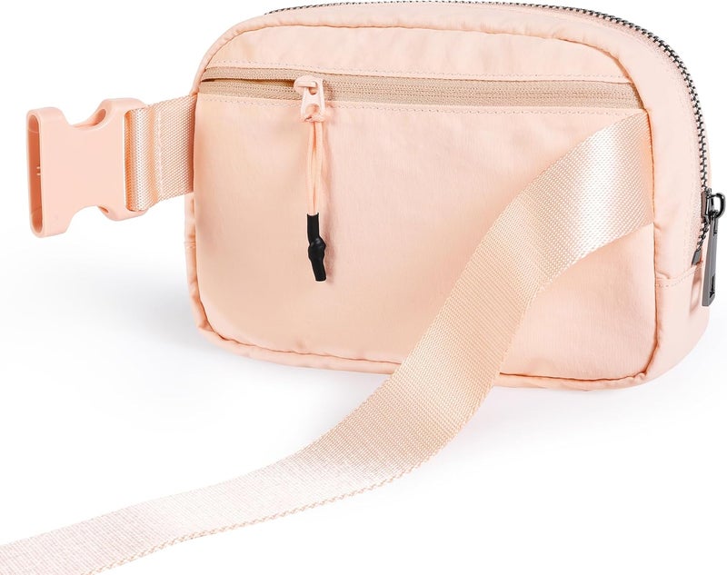 ODODOS Unisex Mini Belt Bag with Adjustable Strap Small Fanny Pack for Workout Running Traveling Hiking, Pale Coral - Image 4